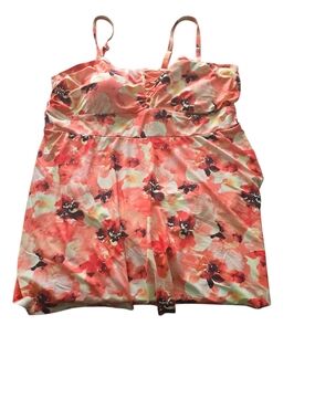 torrid Coral Pink Floral Swim suit 5XL EC